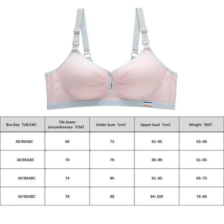 Pure Cotton Double Button Breastfeeding Bra Soft Comfortable Seamless Breathable Maternity Bra Anti Sagging No Underwire