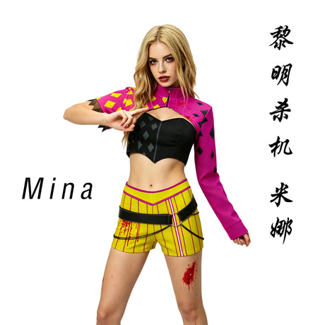 Dead by Daylight The Trickster Mina Cosplay Full Set Women Costume Halloween Comic Con Stage Performance Outfit