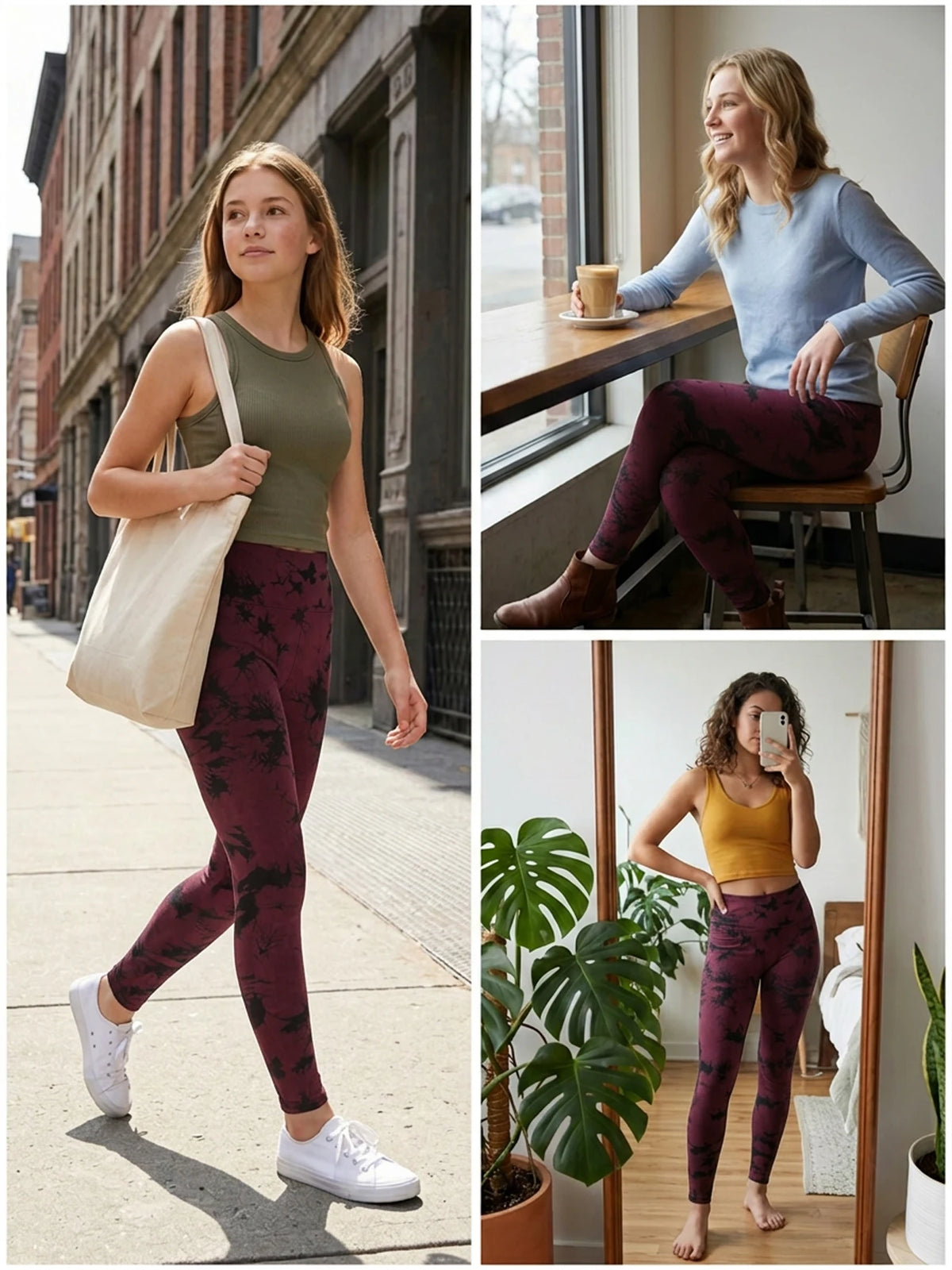 Super Soft High Waisted Tie Dye Leggings for Women Yoga Running Gym No See Through Workout Athletic Tights Gym Fitness