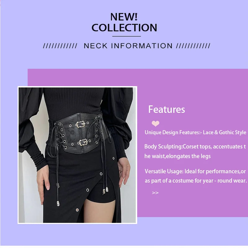 Ladies's Retro corset Belts Pin Buckle Elastic Lace