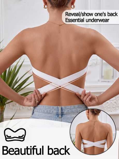 Solid Strapless Wireless Women's Bra Bralette Side Clasp Push up Bra Breathable Back Comfort Unpadded Bras