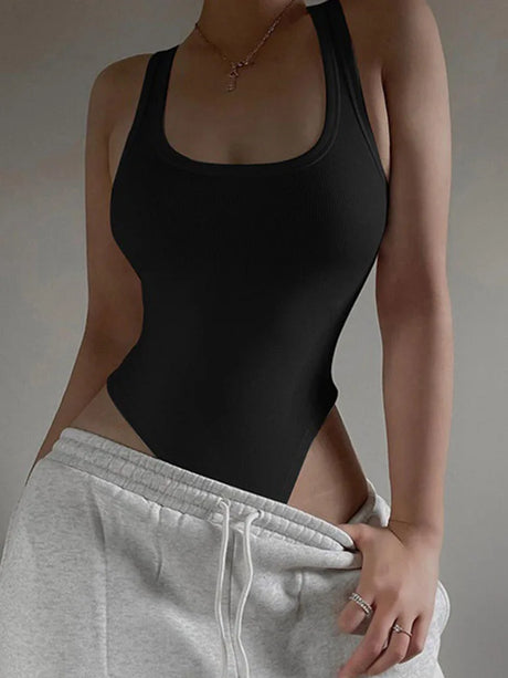 2026 Fashion Sleeveless Knit Bodysuit Hot Summer Sexy Bodycon Off Shoulder Halter Tops Casual Street Bodice For Women Sexy Body