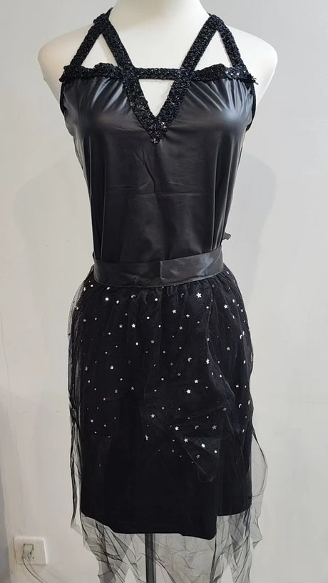 Halloween Witch Costumes for Women Adult Fantasy Black Dress UP Party Carnival Performance