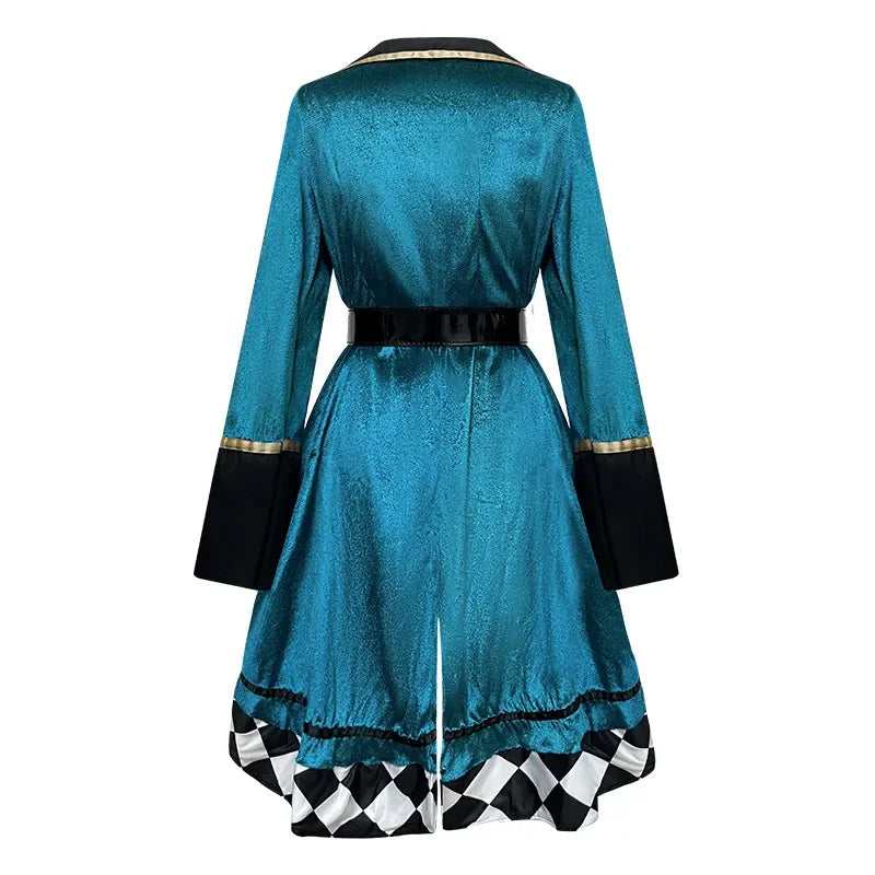 Magician Clown Cosplay Costume Alice Costume Circus Outfits Hatter Halloween Carnival Stage Performance Roleplay Clothes