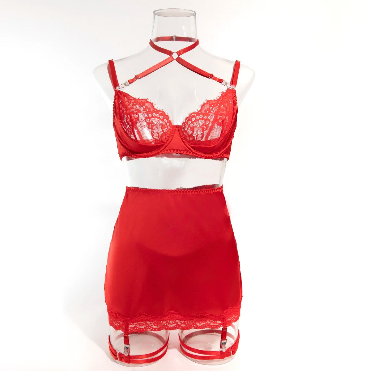 Ellolace Lace Lingeries Sexy Hot Halter Bra Heart g-String Thongs Sissy Erotic Garter Ensemble Exotic Sets Romantic Underwear