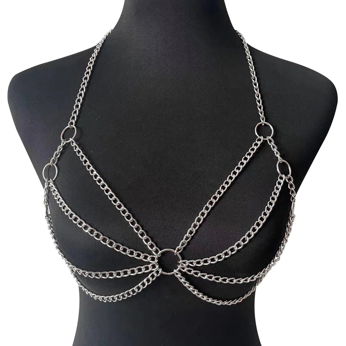 Metal Body Chain Bra Harness Sexy Chest Chain Beach Body Jewelry For Women 2025 Rave Accessories
