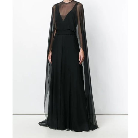 Chiffon Cape for Women Vintage Sheer Mesh Shawl Wraps Asymmetrical Flowy Capelets for Evening Dress Crop Cover Up Poncho Tops