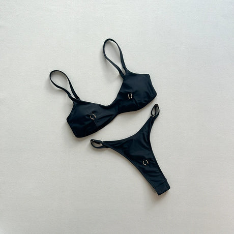 Push Up Bikinis 2025 Sexy Women Swimsuit Swimwear Female Solid Hollow Out Bikini Set Biquini Bathing Swimming Suit Beachwear