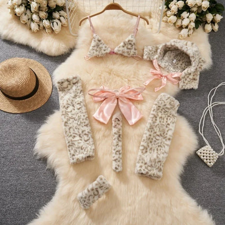 Women Sets Ruffled Apron Shorts Headband Maid Cosplay Costume Rabbit Officer Party Park Performance Sexy Suits Hotsweet Clothes