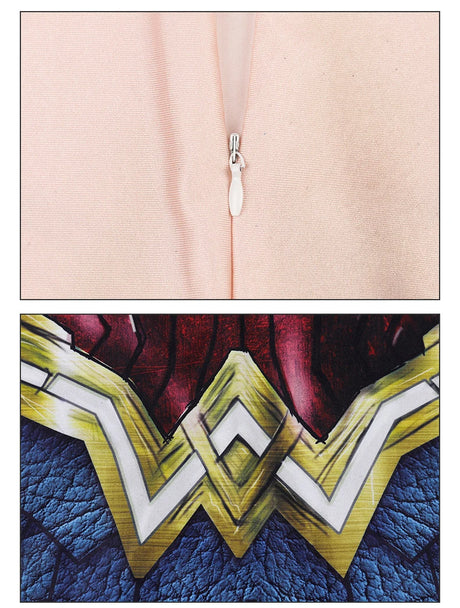 Zawaland Justice Wonder Costume Woman Cosplay Movie Bodysuit Party Sexy Jumpsuit Superwoman Stage Performance Zentai Outfits