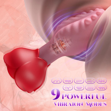 Luxurious Field Remote Control 360° Rotation Tongue Vibrator Rose Butt Plug Prostate Massager Adults Sex Toys for Women Men Gay