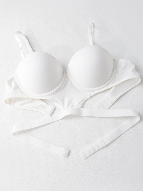 stylish sexy bra T-shirt underton beautiful back half cup smooth and exposed waist slim waist big exposed back push up bra