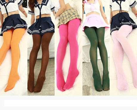 Spring Autumn 25 Candy Color Sexy Tights For Women Plus Size High Elasticity Pantyhose NO Transparent Beautiful legs Stockings