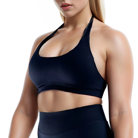 NCLAGEN Sports Bra Women Sportswear Seamless Halter Top High Support Push-up Open Back Gym Wear Fitness Yoga Workout Underwear