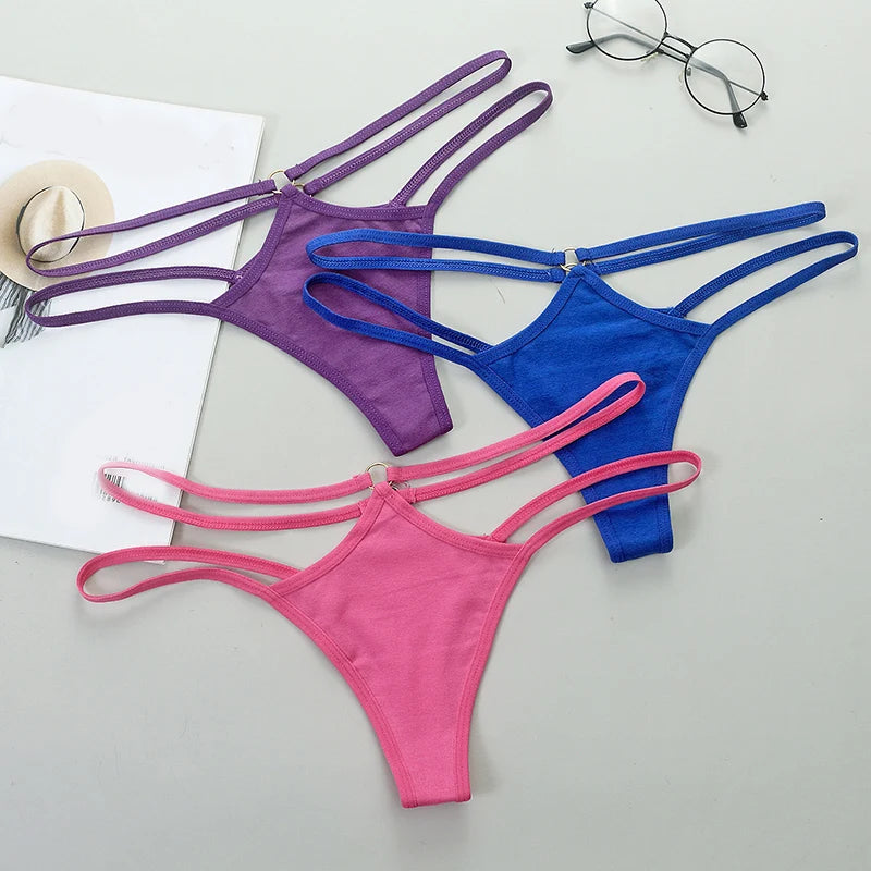 Sexy Thongs Women Sexy Lace Underpants Low-Rise G-string Double Waistband Underwear Sexy Hollow Out Transparent Underwear