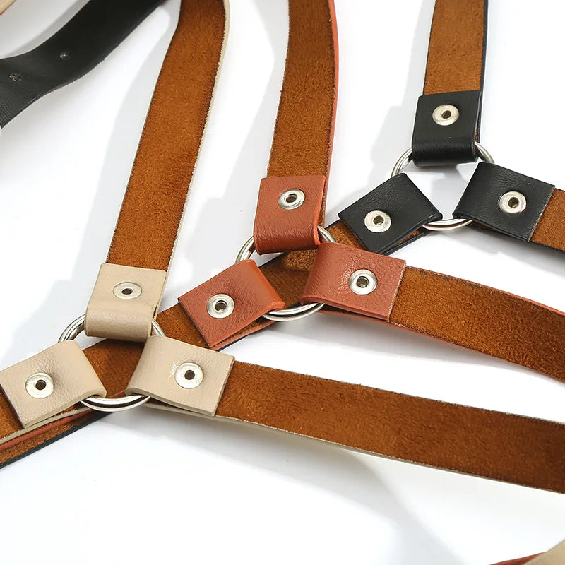 Underbust Corset Top with Strap Punk Harness Belt Leather Suspender Belt Belts for Women