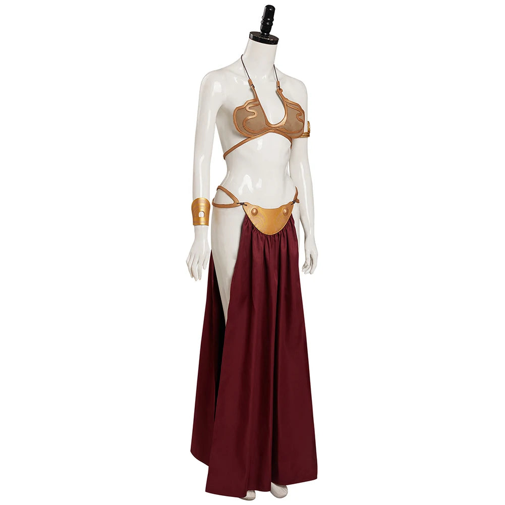 Leia Bikini Cosplay Slave Sexy Lingerie Costume Movie Space Battle Disguise Outfits Women Hand Props Halloween Fantasia Suits