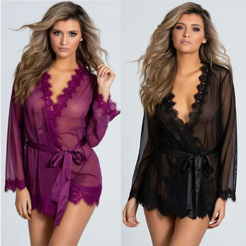 Sexy Lingerie Women Sleepwear Pajamas Lace Dress Mujer Pornos Costumes Exotic Apparel Female Underwear Sex Clothes Nightgown