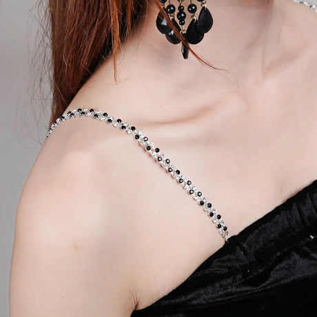 Detachable Rhinestone Metal Bra Strap for Women, Non-Slip Invisible Adjustable Crystal Shoulder Straps,Lingerie Accessories Gift