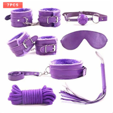 Exotic accessories BDSM 7-piece set of sex games Novelty bundled toys Handcuffs Eyessex Toys for Couples Lovers flirting toys