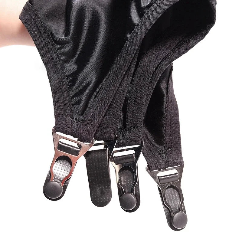 Sexy multi choices Luxury Garter Belt Women Glossy Satin Mini Skirt Metal Clips Garter Suspender Belt For OL sexy dancer sm game