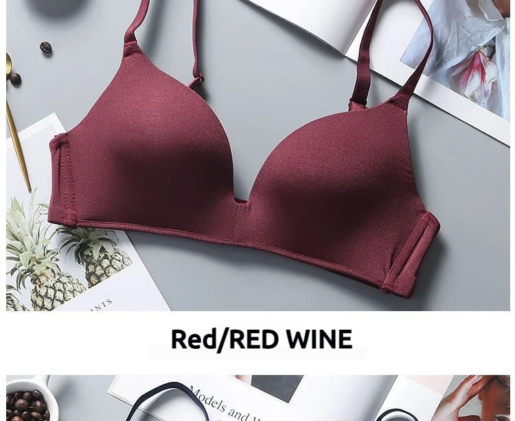 Ultra Thin Sexy Ice Silk Wireless Bra For Women Sexy Gather Underwear Push Up Simple Lingerie Seamless Brassiere Bralettle