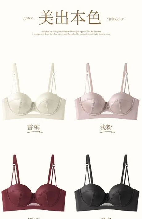 MOYISU Red Push Up Bra Set VS Style Sexy Minimizer Lingerie Wirefree Enhances Small Chest Vintage Retro Zodiac Gift Panty & Ste