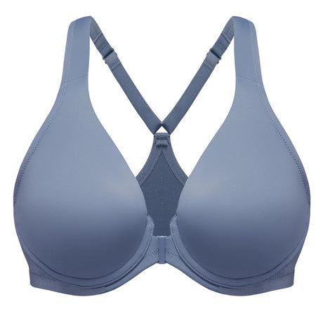 MELENECA Women's Racerback Full Coverage Front Closure Bras Plunge Unlined Seamless Underwire Bra
