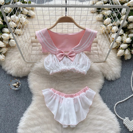 Women Sets Ruffled Apron Shorts Headband Maid Cosplay Costume Rabbit Officer Party Park Performance Sexy Suits Hotsweet Clothes