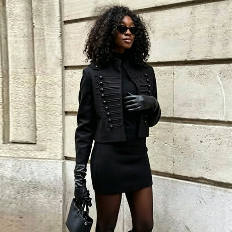 Women Vintage Slim Jacket Spring Women Trends Elegant Napoleon Jackets Ladies High Street Chic Shoulder Padded Blazer