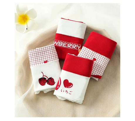 High Waist 4Pcs/Set Cotton Panties Women Body Slimming Underwear Breathable Cute Young Girls Briefs Female Lingerie