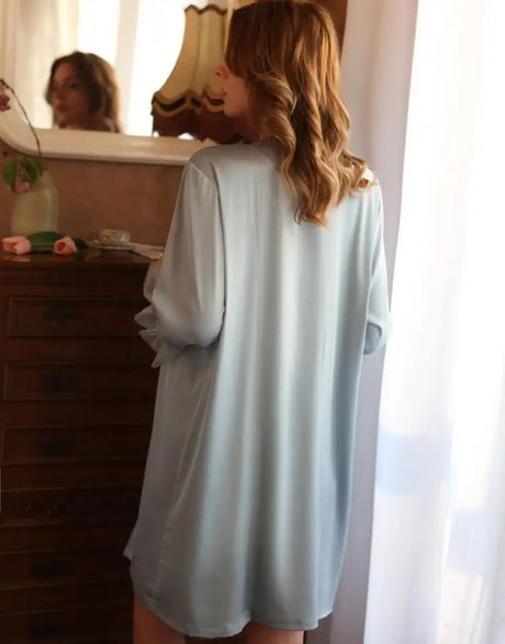 Bride White Bathrobe Suit Women Lace Hollow Out Nightgown Summer New Kimono Robe Set Lingerie Twinset Sleepwear Gown Clothing