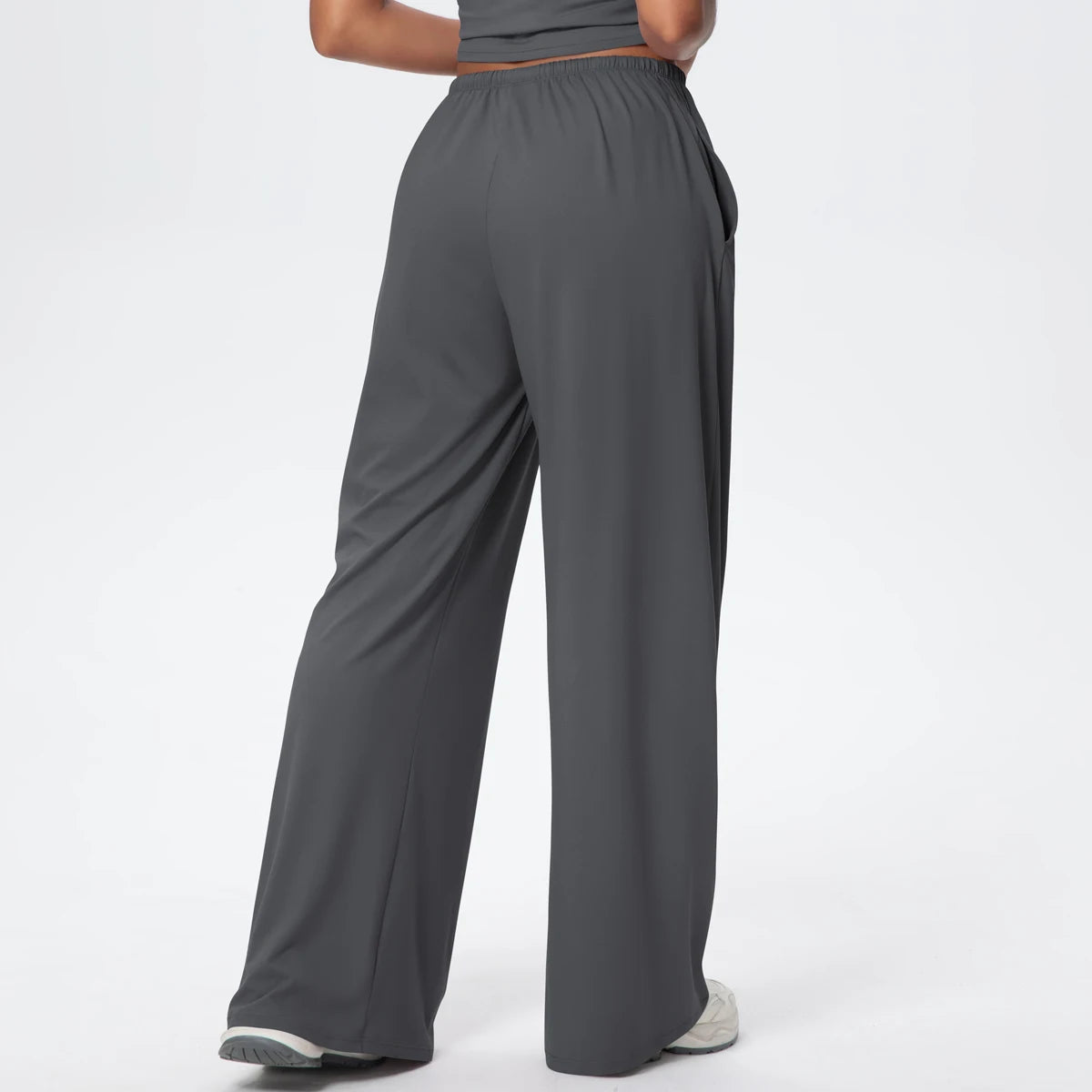 Women Quick Drying Wide Leg Yoga Pants Loose Yoga Pants High Waist With Pockets Fitness Sport Gym Workout Drawstring Full Length