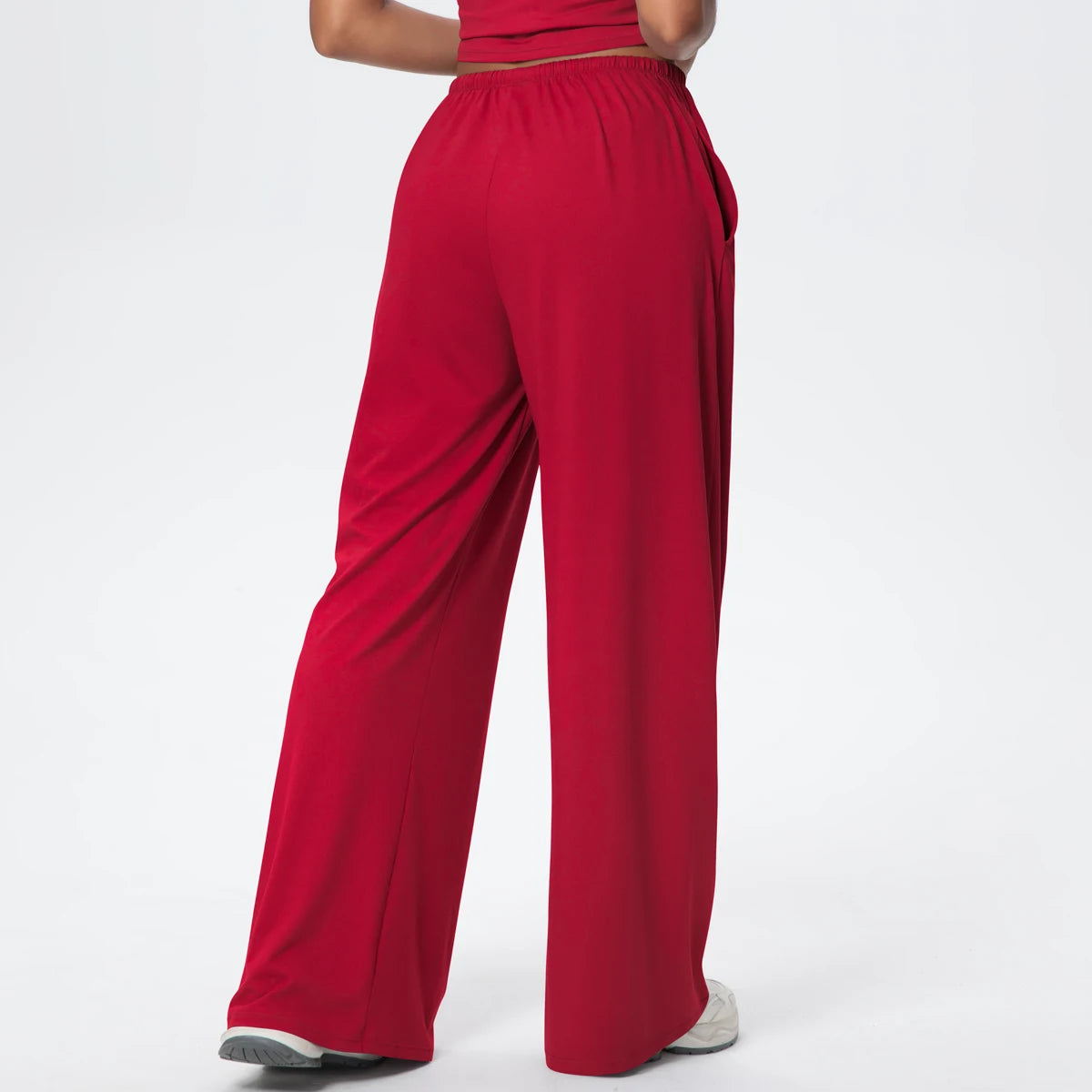 Women Quick Drying Wide Leg Yoga Pants Loose Yoga Pants High Waist With Pockets Fitness Sport Gym Workout Drawstring Full Length