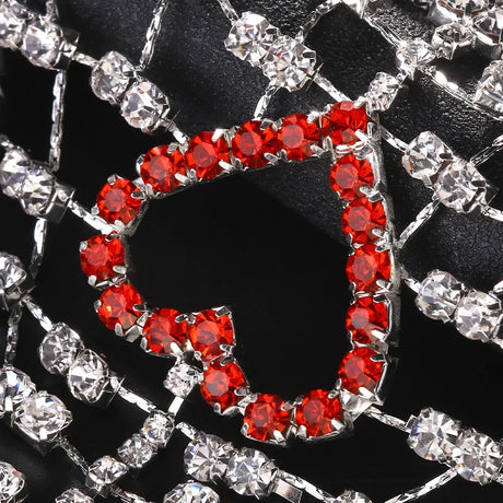 Rhinestones Heart Hollow Thong Bikini Rave Accessories Sexy Body Jewelry for Woman Underwear Festival Panty G String Party Gift