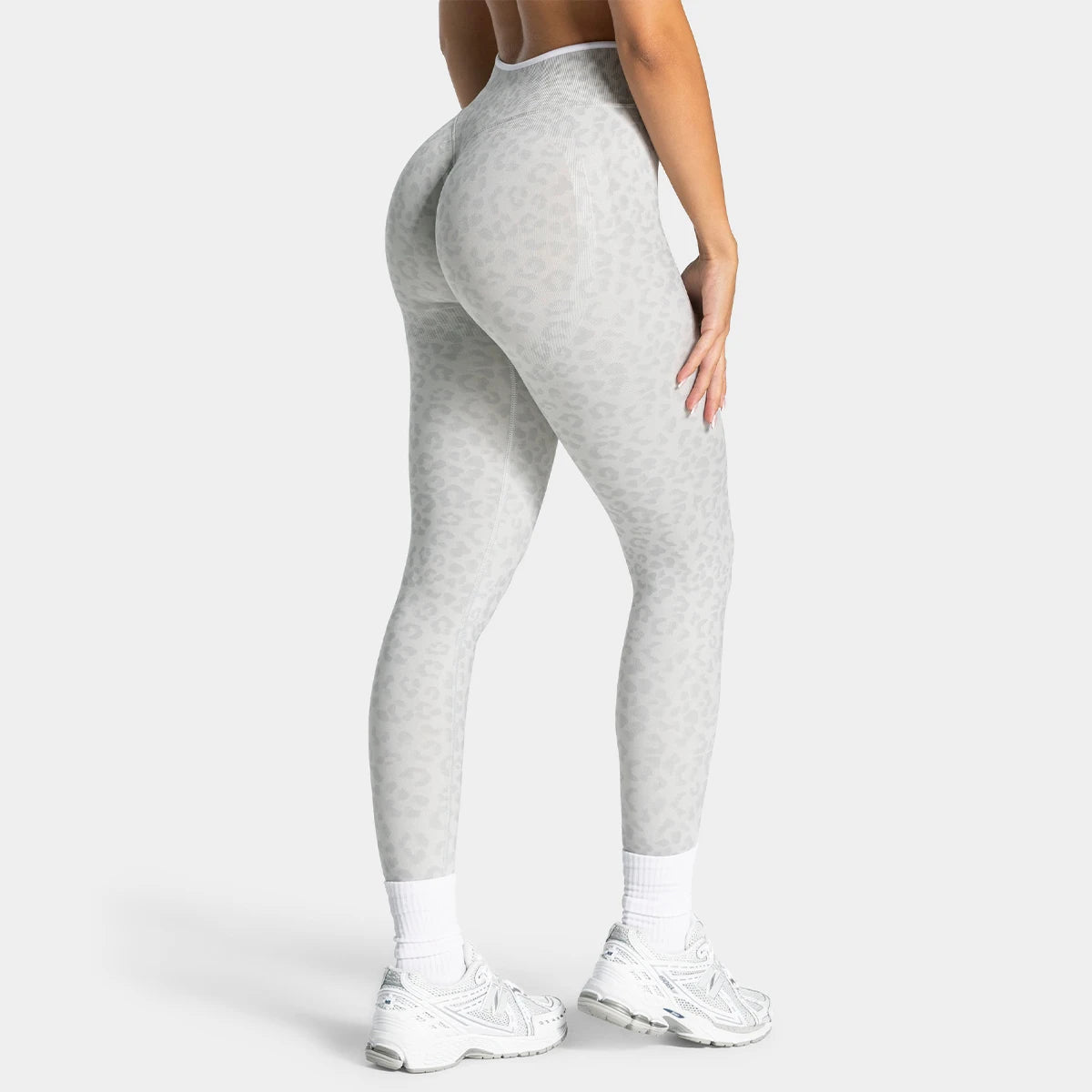 Women's Contrast Color Leopard Print Yoga Pants High Waist Elastic Hip Lifting Quick Dry Breathable Sports Trousers For Gym Runn