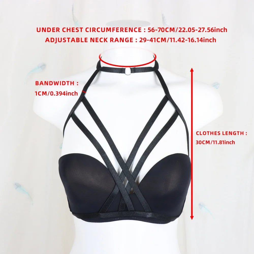 Gothic Adjustable Halter Cross Strap | Summer Beach Bikini Layering Accessory | Y2K Sweet & Edgy Festival Vibe Piece for Girls
