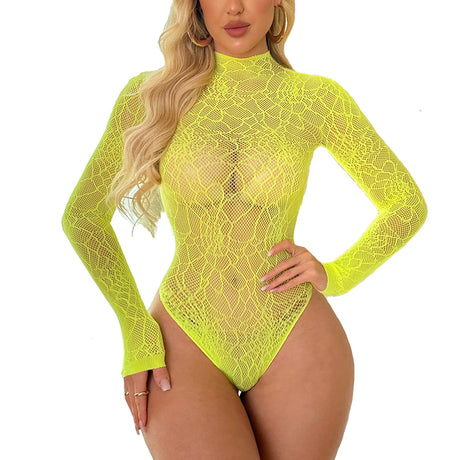 Sexy Long Sleeve Perspective Tight Erotic Underwear Exotic Spider Web Lingerie For Women Lace Sexi Costumes Catsuit