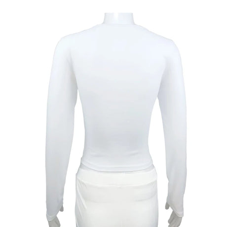 Long Sleeve T-shirt Slim Tops Sexy Woman Clothing Square-Cut Collar Close-fitting Tee Shirt Street Wear Fall 2025 New 2523