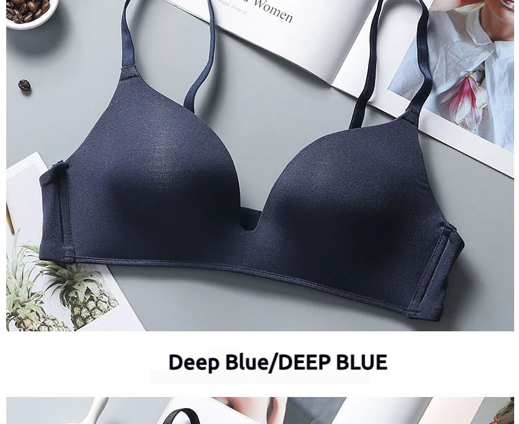 Ultra Thin Sexy Ice Silk Wireless Bra For Women Sexy Gather Underwear Push Up Simple Lingerie Seamless Brassiere Bralettle