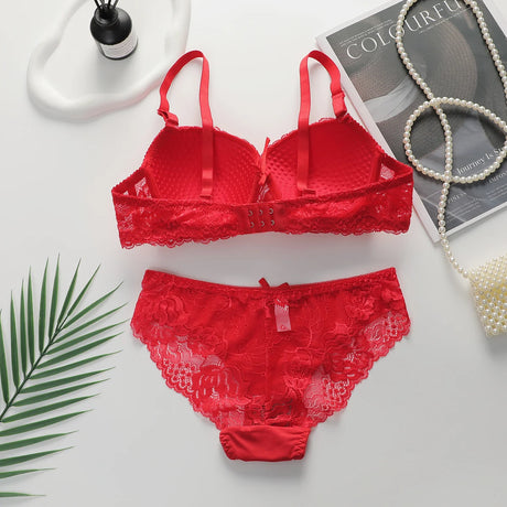 2-piece Sexy Multi-color Lingerie Set For Women's Gathering Push Up Underwear For Women's Flower Underwear Set A2155