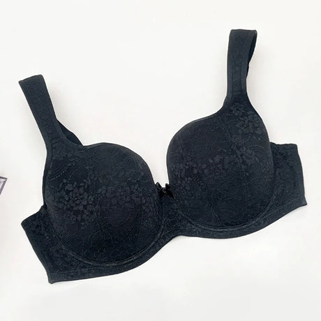 Women's Push Up Balconette Bra Full Coverage Lace Embroidered Underwire Wide Straps Lingerie 34 36 38 40 42 D E F G H I J