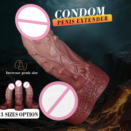 3sizes Silicone Penis Ring Men Penis Sleeve Cock Sleeve Dick ring Enlargement Delay Ejaculation Cock Ring Reusable Condom Sextoy
