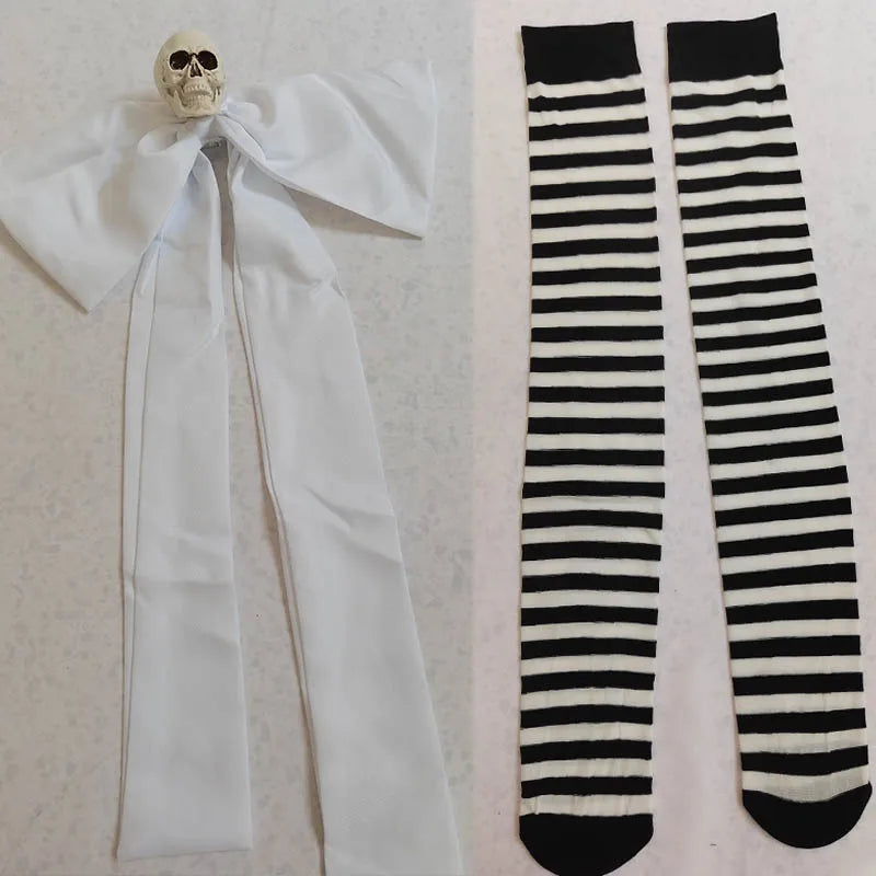 Women's Anime Alice Cosplay Costume with Necklace Alice Dress Maid Apron for Halloween Game Madness Returns Theme Girls' Outfit