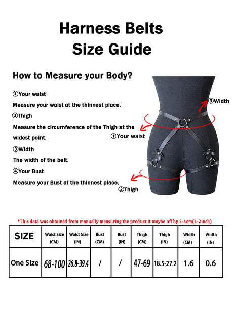 Fashionable Women's Bowknot Leg Harness with Bracelet Faux Leather Buttocks Adjustable Suspenders Gothic Garter Thigh Sword Belt