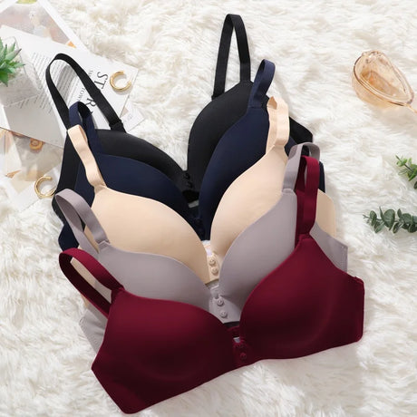 Seamless Wireless Bra Women Comfort Ice Silk Push Up Underwear 3/4 Cup Daily Lingerie Bralette Plus Size