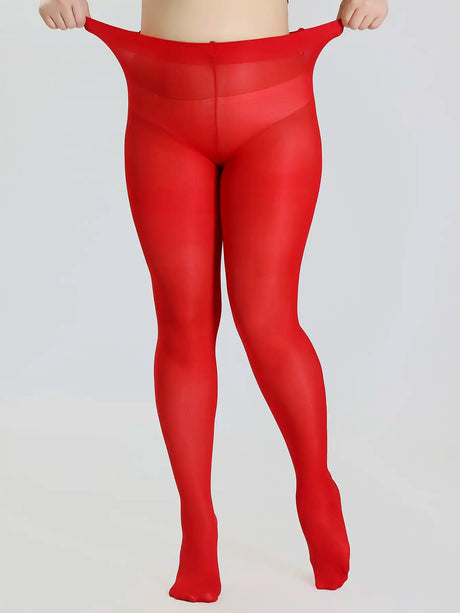 A Fashionable Plus Size Versatile Slim Oversized Breathable Solid Color Nylon Elastic Plus Size Pantyhose