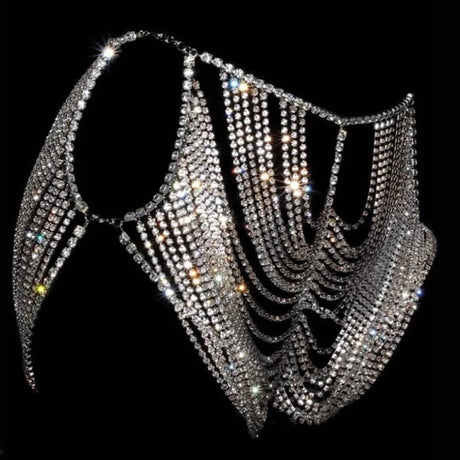 Sexy Rhinestone Skirt Bikini Outside Match Hollow Chain Hip Accessories Nightclub Stage Performance Clothes Female