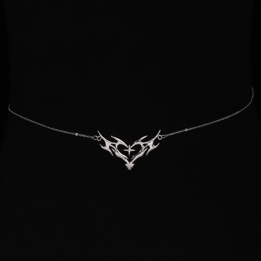 Gothic Heart Flame Waist Chain Sexy Punk Metal Waist Belly Belt Chain Y2K Body Chain for Beach Bikini Party Outfit Jewelry