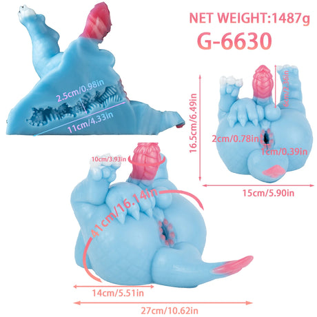 GEEBA Fantasy Red/Blue Dragon Male Masturbator Silicone Adult Men's Onahole Pocket Pussy Realistic Vagina Stroker Men Sex Toys